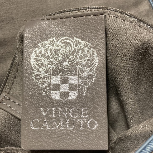 Vince Camuto Doty Quilted Leather Washed Denim Crossbody - Picture 12 of 13